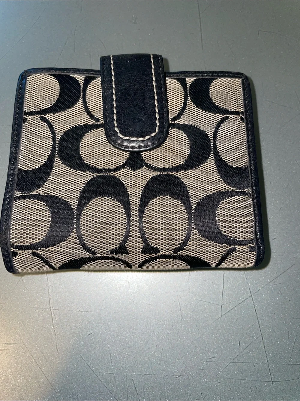 Coach Black Signature C Canvas Shoulder Bag and matching wallet
